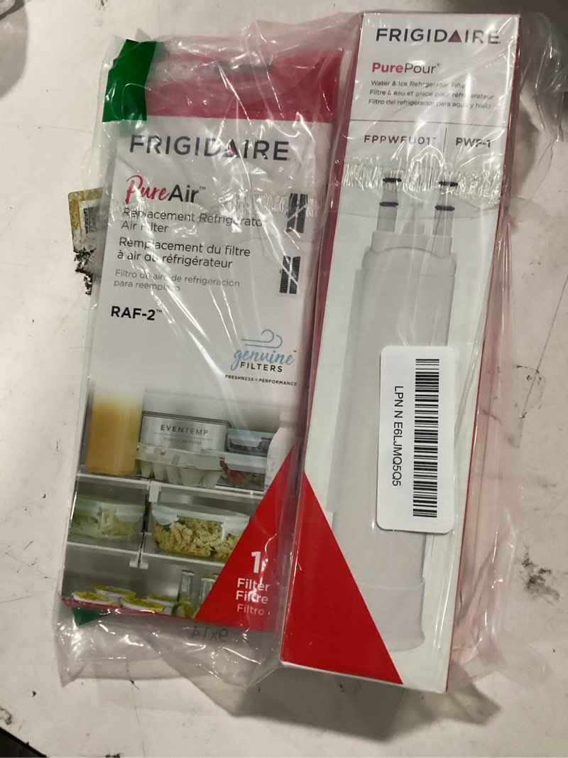 Condition photo showing Good Condition for frigidaire purepour® pwf-1 (fppwfu01) & pureair® af-2 (frgpaaf2) water & air filter combo kit small combo kit