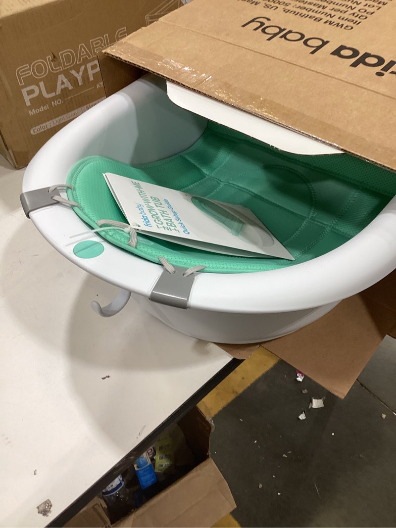 Condition photo showing New/Like New for Frida Baby 4-in-1 Grow-with-Me Baby Bathtub, Baby Tub for Newborns to Toddler with Removable Bath Seat & Backrest for Bath Support in Tub