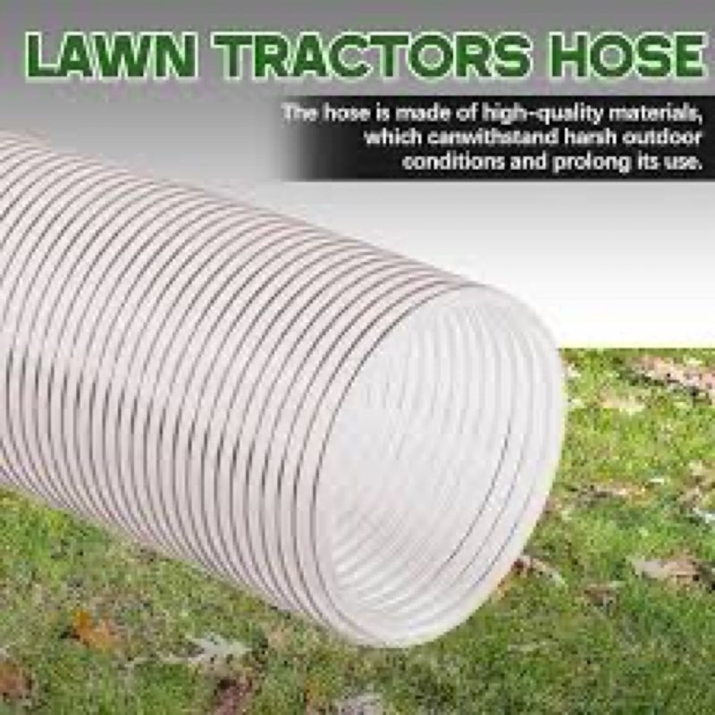 Pangda 8 in x 8 ft Clear Grass Catcher Lawn Vac Hose PU Flexible Leaf Vac Collection Lawn Mower Bagg