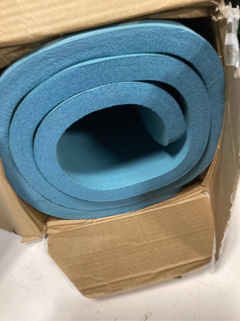 Condition photo showing Good Condition for Retrospec Solana Yoga Mat 1" Thick w/Nylon Strap for Men & Women - Non Slip Exercise Mat for Home Yoga, Pilates, Stretching, Floor & Fitness Workouts Blue Mist 1 inch
