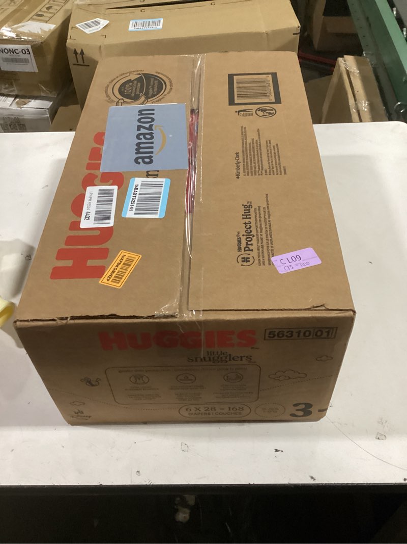 Condition photo showing New/Like New for Huggies Size 3 Diapers, Little Snugglers Baby Diapers, Size 3 (16-28 lbs), 168 Count (6 Packs of 28), Packaging May Vary Size 3 168