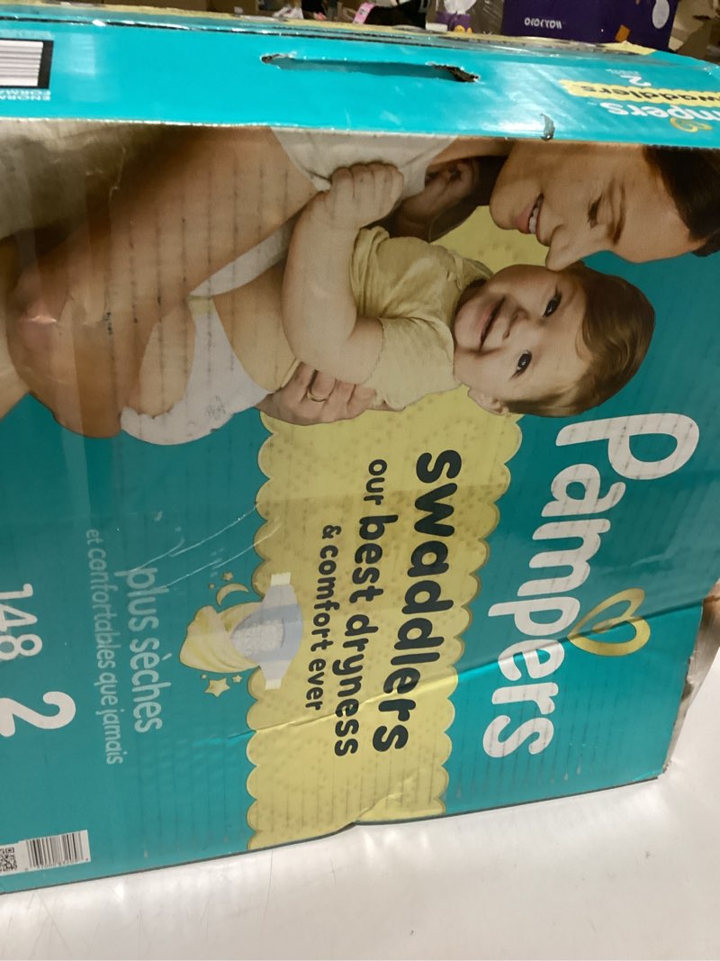 Condition photo showing Good Condition for Pampers Swaddlers Diapers, Size 2 (10-22 lbs), 148 Count, Absorbent, Keeps Baby Dry and Comfortable, Skin Safe Disposable Baby Diaper (Packaging May Vary)