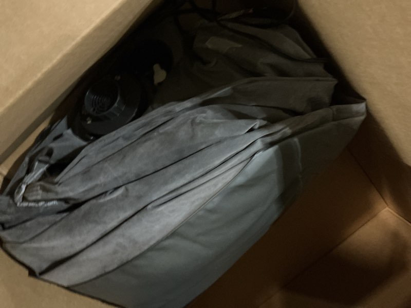 Condition photo showing As Is for intex dura-beam deluxe comfort-plush elevated: fiber-tech – queen size – built-in electric pump – 18in bed height – 600lb weight capacity 18" grey queen