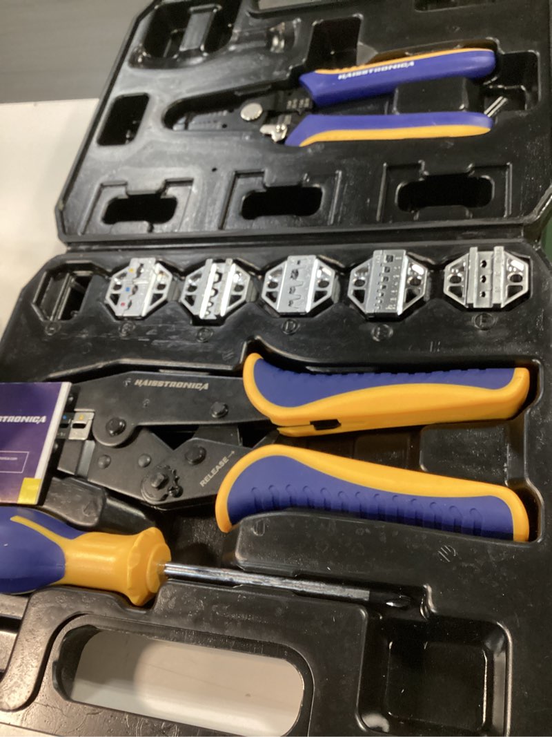 Condition photo showing Good Condition for haisstronica 8pcs crimping tool set - ratchet wire crimping tool for heat shrink,insulated nylon,non-insulated,ferrule wire end,open barrel terminals,solar connectors crimping tool set - 8pcs