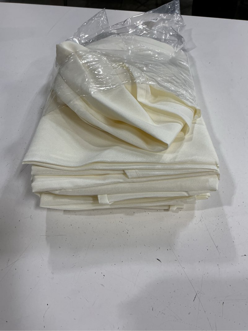 Condition photo showing Good Condition for bestvip 6 pack 60" ivory ivory round decorative tablecloths | fits 20"-48" tables | polyester fabric washable table cloth cover for wedding, reception, banquet, birthday party, buffet, restaurant ivory 60"-6 pack