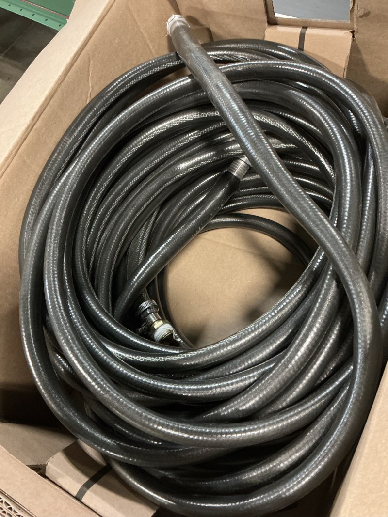 Condition photo showing As Is for neverkink teknor apex 5/8-in x 50-ft heavy -duty kink free vinyl gray coiled hose
