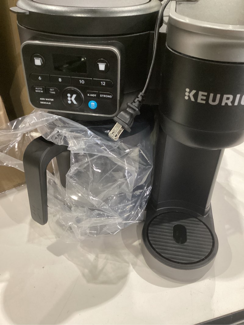Condition photo showing As Is for keurig k-duo hot & iced single serve & carafe coffee maker, multistream technology, 72oz reservoir (gen 2)