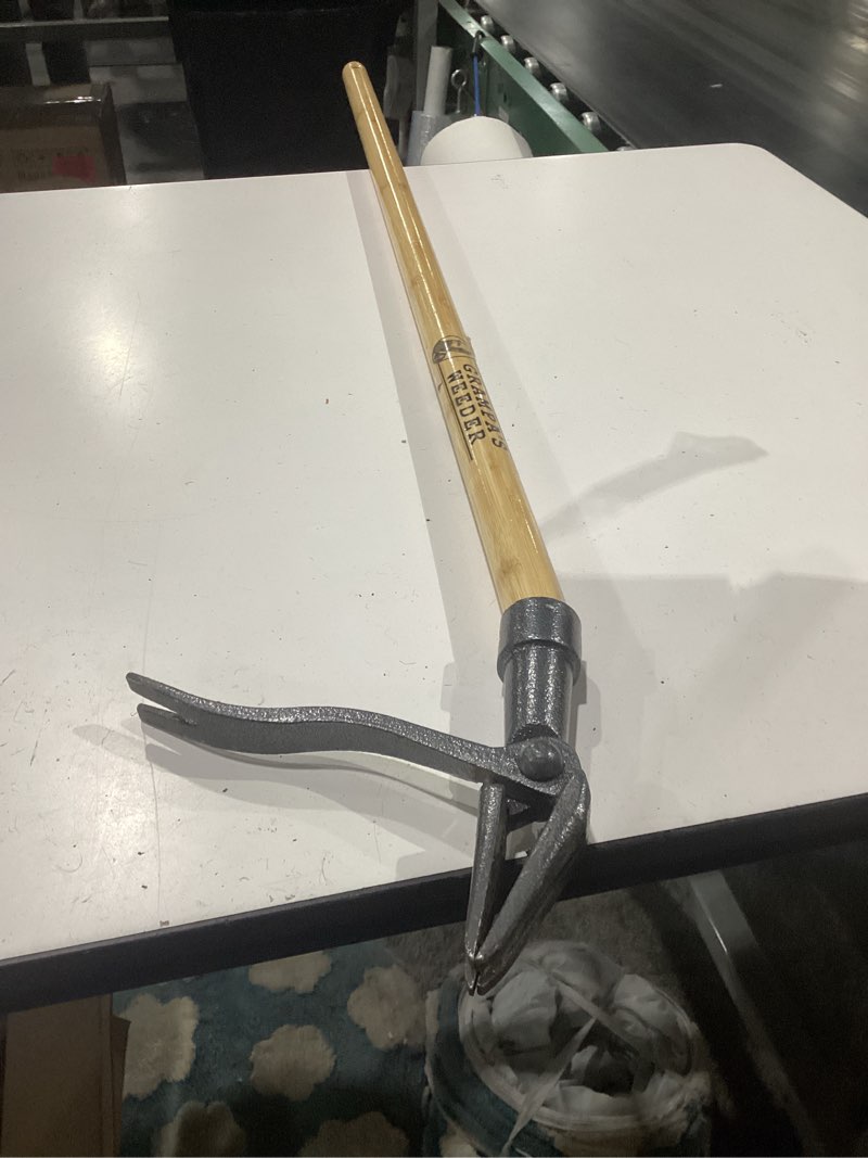 Condition photo showing Good Condition for grampa's weeder - the original stand up weed puller tool with long handle - made with real bamboo & 4-claw steel head design - easily remove weeds without bending, pulling, or kneeling.