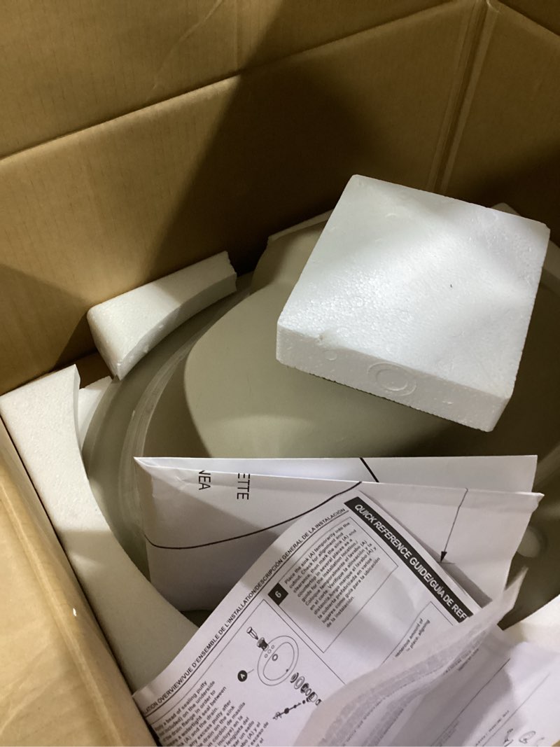 Condition photo showing Good Condition for project source vitreous china drop-in oval white bathroom sink (20-in x 17-in)
