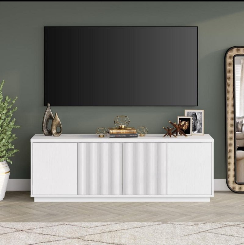 Norwell 69.5 in. White TV Stand Fits TV's up to 75 in.