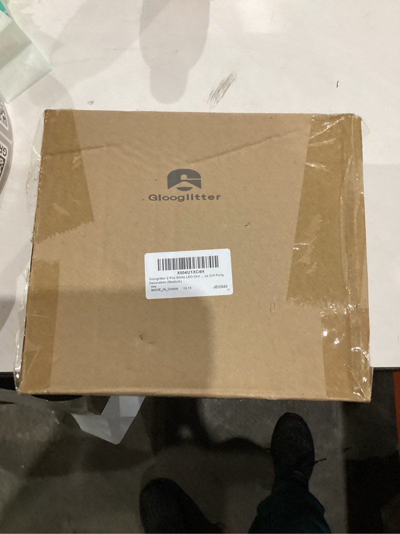 Condition photo showing New/Like New for 2 Pcs 5.5" White Christmas Tree Flameless Candles Glittering Real Wax Flickering Battery Operated LED Handmade Carved Candles for Xmas Party Decoration Gifts