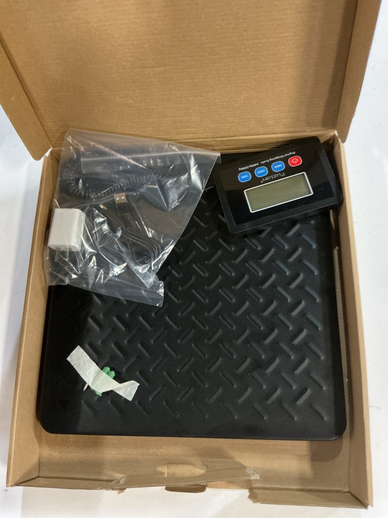 Condition photo showing As Is for Fuzion Shipping Scale, 440LB x 10g High Accuracy Digital Postal Scale, Durable Alloy Steel Platform, Heavy Duty Scale for Packages, Postage, Luggage, Battery and AC Adapter Powered PS4B Pro(Alloy Steel) Black