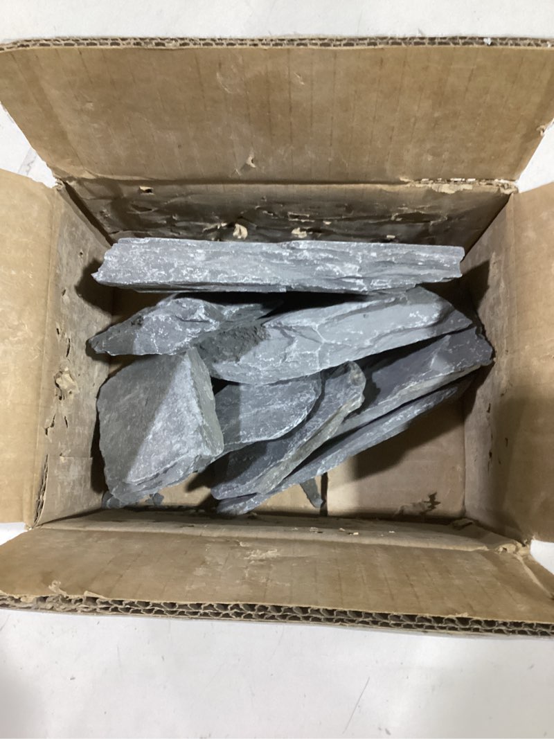 Condition photo showing As Is for Unocho Aquarium Rocks 5lb Natural Slate Stone for Aquascaping Reptile Basking Platforms Terrariums V