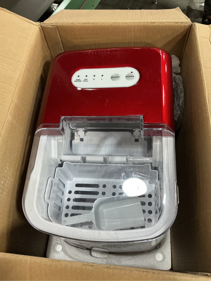Condition photo showing Good Condition for igloo 26-lb automatic electric countertop ice maker - 9 cubes in 7 mins, with scoop and basket red 26 lb pro