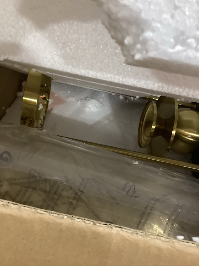 Condition photo showing Good Condition for CosmoLiving by Cosmopolitan Metal Pillar Candle Holder with Metal Stand, 10" x 5" x 17", Gold Gold 10" x 5" x 17"