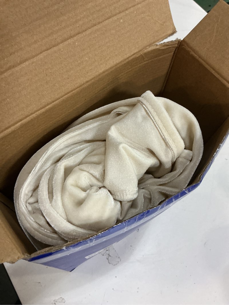 Condition photo showing As Is for MIULEE Beige Velvet Table Cloth with Decorative Ruffle Edge Luxurious Soft Spring Washable Rectangular Tablecloth Thick Wrinkle-Resistant Oblong Table Cover for Kitchen Dining Wedding 60x84 Inch 84" x 60" (Rectangular) Beige