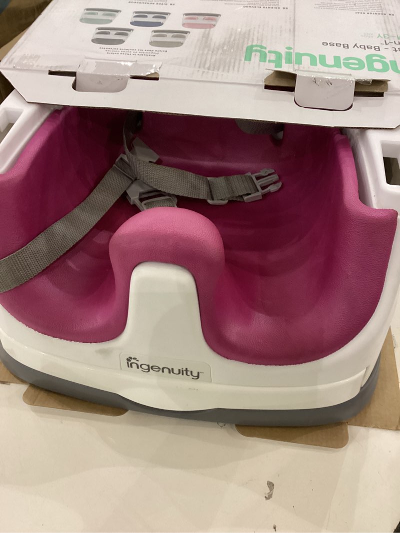 Ingenuity Baby Base 2-in-1 Booster Feeding and Floor Seat with Self-Storing Tray - Mist