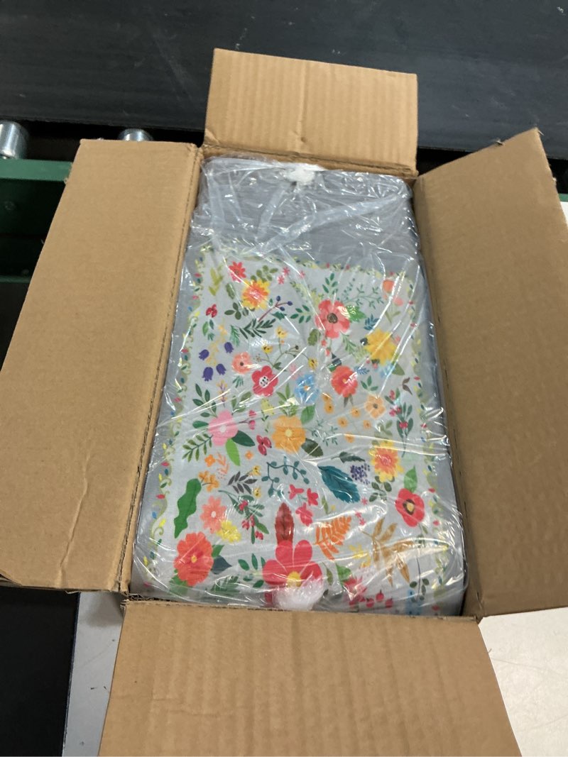Condition photo showing New/Like New for floral stair treads for wooden steps non-slip 8"x30" 15pcs flower stair carpet rubber backing stair runner reusable stair rugs indoor safety stair mats for elders kids dogs grey 8"x30" grey 15
