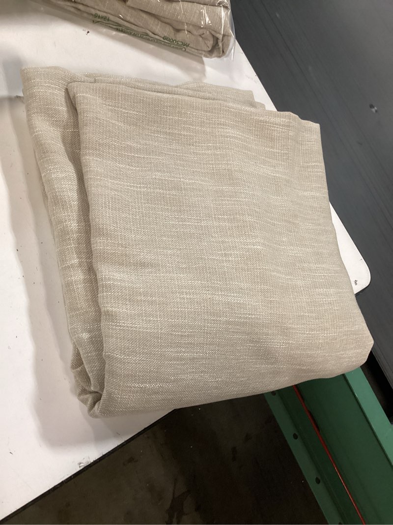 Condition photo showing Good Condition for Beige Flax Linen Curtains 84 inches Long for Living Room 2 Panel Tan Burlap Textured Drapes Semi Sheer Privacy Khaki Window Curtain Country Rustic Farmhouse Canvas Cloth Curtain for Dinning Room 48"W x 84\"L (Pack of 2) Linen