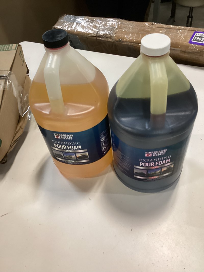 Condition photo showing Good Condition for 4 Lb. Density Expanding Pour Foam, 2 Part Polyurethane Closed Cell Liquid Foam for Boat and Dock Flotation, Soundproofing, Filling Voids, and Insulation (2 Gallon Kit)