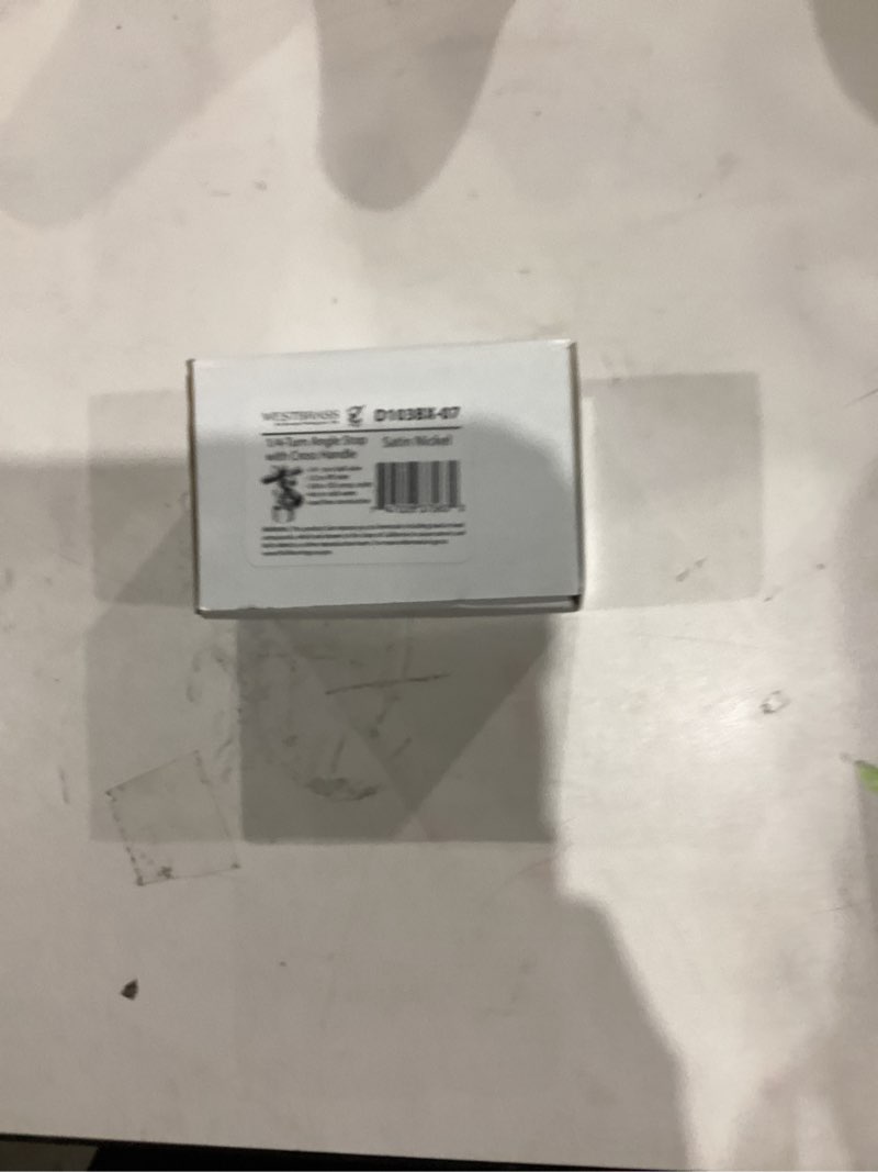 Westbrass 1/4-Turn Cross Handle Angle Stop, 1/2" IPS x 3/8" OD, Satin Nickel, D103BX-07