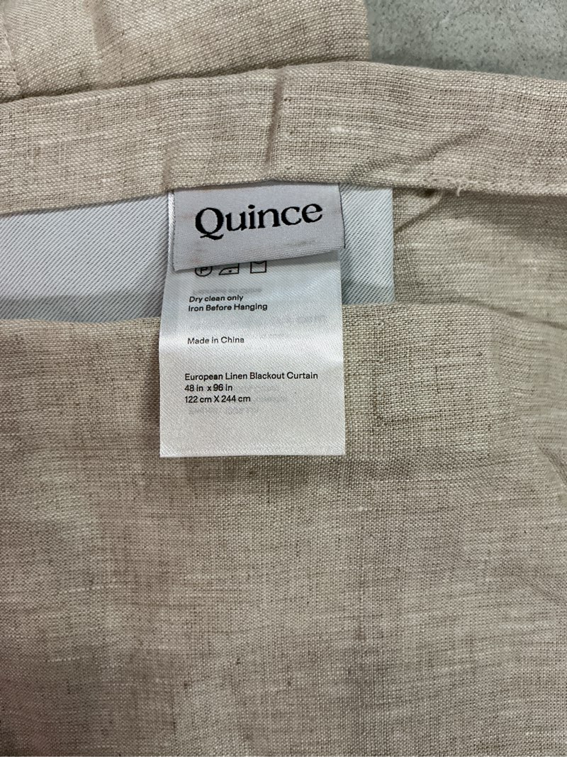 Condition photo showing Good Condition for european linen room darkening curtain, 48x96, flax