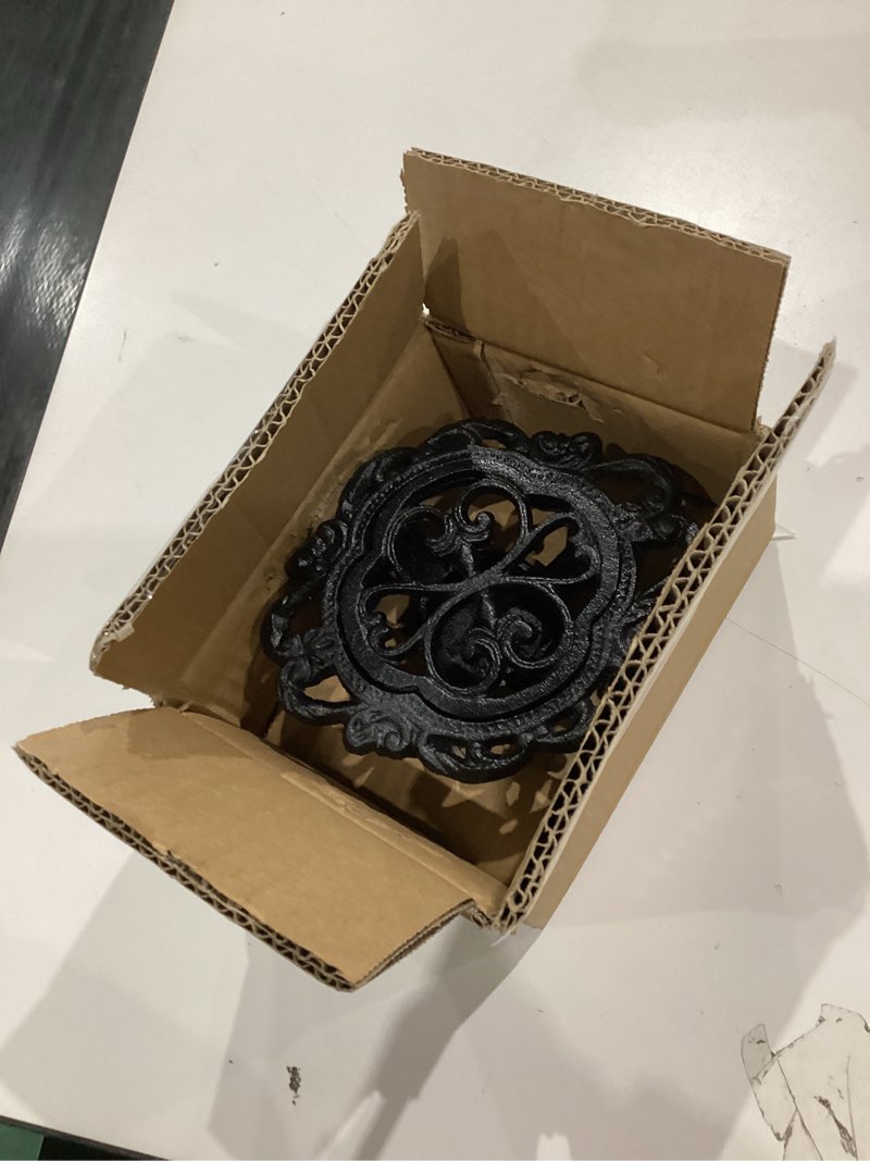 Condition photo showing Good Condition for Sumnacon Cast Iron Teapot Warmer Dish Cups Heater Decorative Trivet with Tealight Holder - Rustic and Heavy Duty Tealight Candle Holder Stands - Elegant Food Warmer for Tea, Coffee, Milk