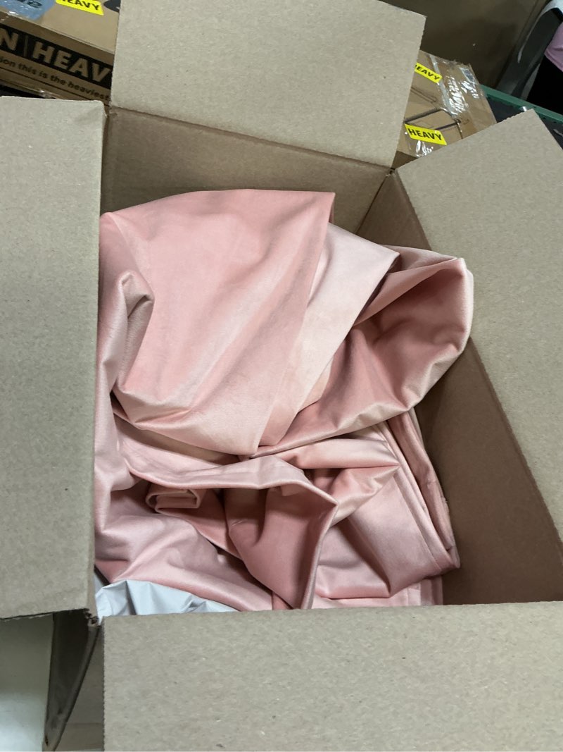 Condition photo showing As Is for MIULEE Baby Pink Velvet Curtains 84 inches - Luxury Blackout Curtains for Bedroom Living Room Thermal Insulated Super Soft Window Drapes Rod Pocket & Back Tab, W52 x L84 inches, 2 Panels 52"W x 84"L (Pack of 2) Baby Pink