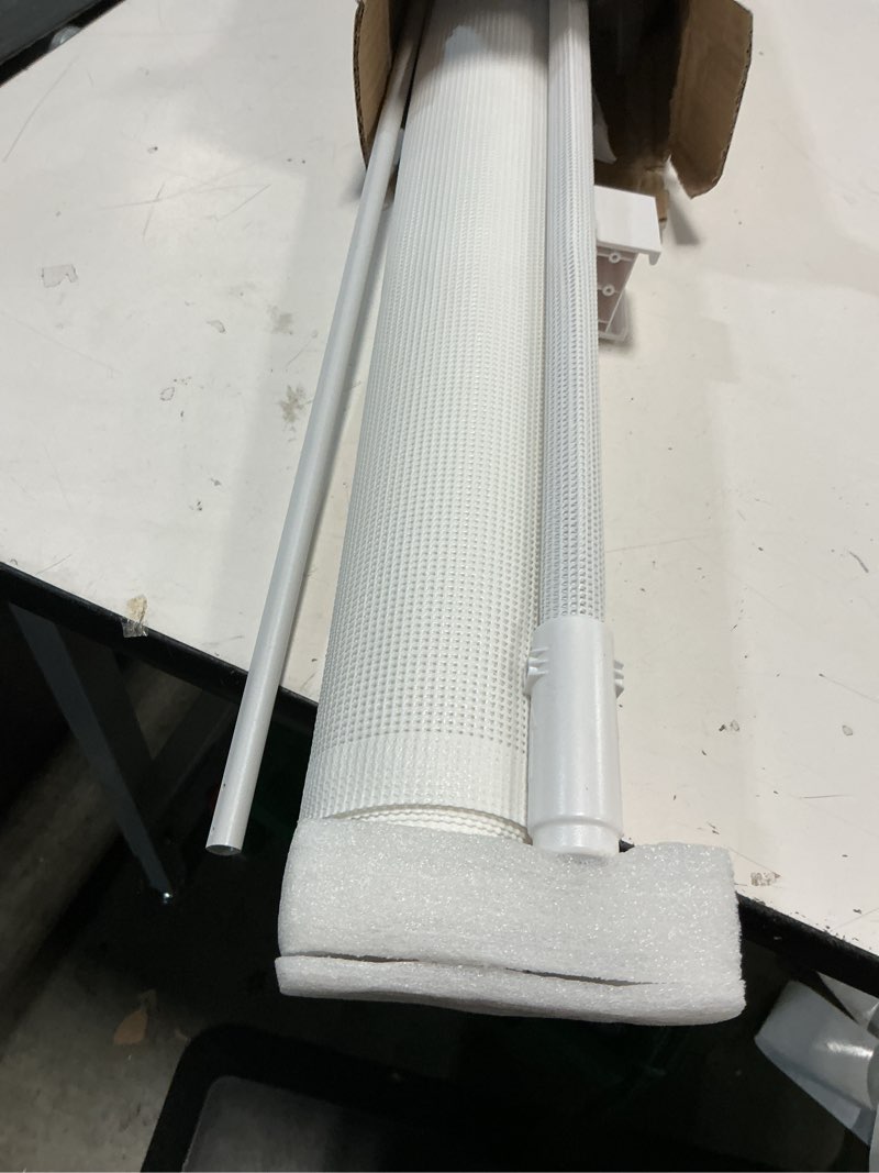 Condition photo showing As Is for Retractable Baby Gates - 200" Extra Wide Retractable Dog Gate, 42" Extra Tall Mesh Gate Pet Gate with Support Rods, Long Child Safety Gate for Stairs Doorways Indoor Outdoor Large Openings - White White 42" Tall x 200" Wide