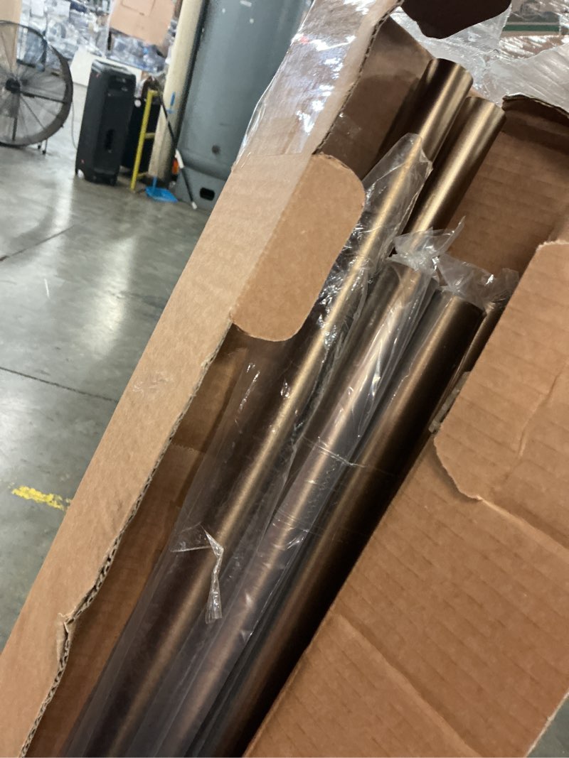 Condition photo showing As Is for ivilon window curtain rod decorative end cap design, 1 inch rod, 120 to 240 inch. warm gold 120" to 240" warm gold