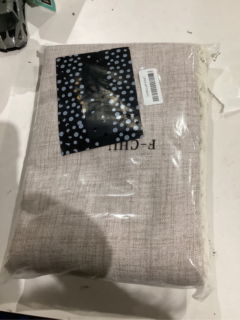 Condition photo showing New/Like New for f-chu boho beige curtains 90 inches long bohemia linen curtain for bedroom living room, super soft light filtering country rustic semi sheer farmhouse curtains rod pocket 2 panels set 52x90 beige 52"w x 90"l (pack of 2)