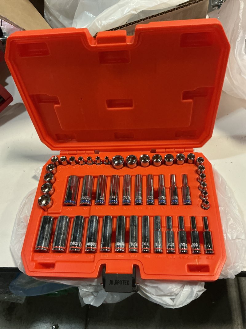 Condition photo showing Good Condition for 47-Piece 1/4" Drive Impact Socket Set - Deep & Shallow Socket Set SAE 5/32"-9/16" and Metric 4-15mm, 6 Point CR-V Alloy Steel for Auto Repair, with Molded Case 47pcs Deep & Shallow