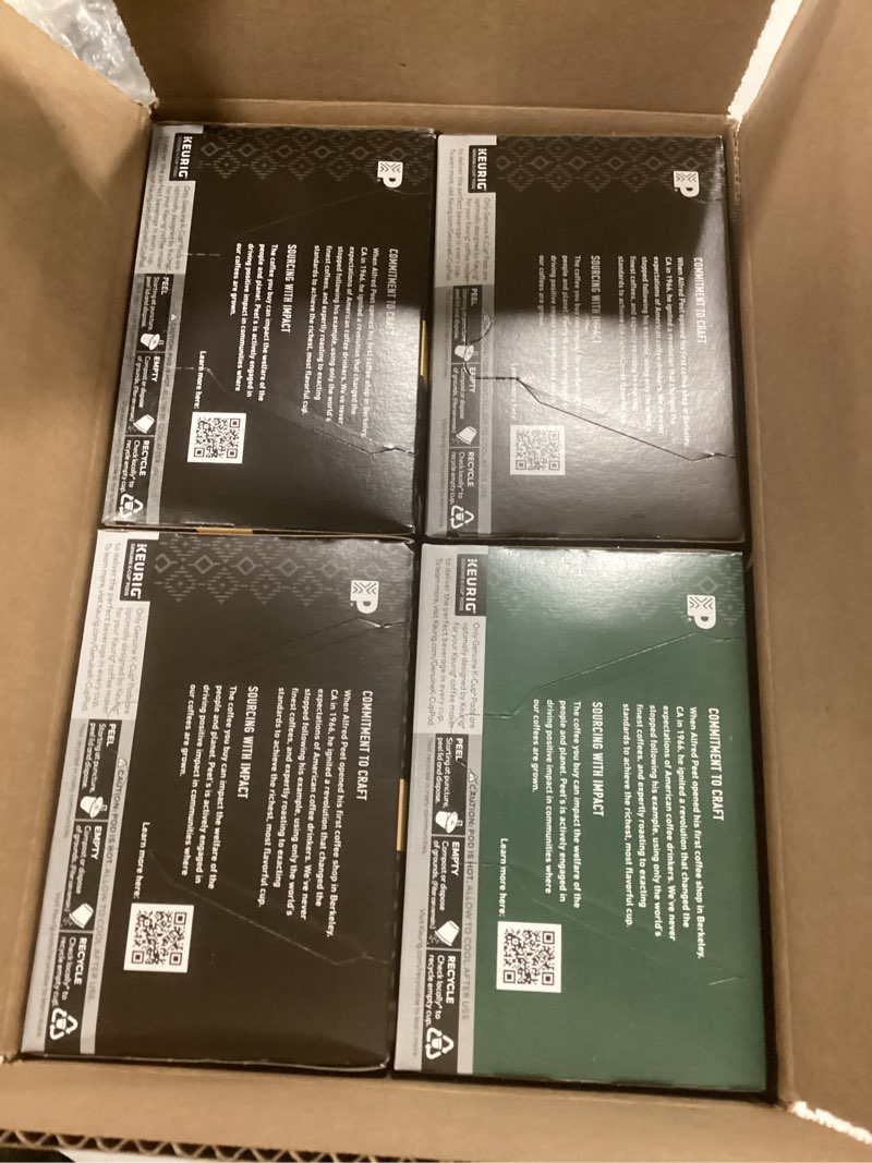 Condition photo showing New/Like New for (BBD:28/10/2025) Peet's Coffee, Dark, Medium, and Light Roast K-Cup Pods for Keurig Brewers - Variety Pack, Luminosa Breakfast Blend, Café Domingo, Organic Alma De La Tierra, House Blend, 40 Count (4 Boxes of 10 K-Cup Pods) Variety Pack 10 Count (Pack of 4)