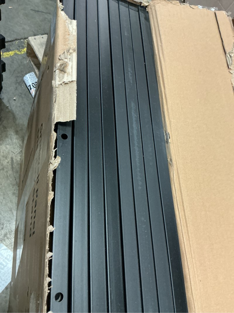 Condition photo showing Good Condition for 2' x 5.5' grid wall panels standing wire grid, study display rack with t-base wheels freestanding gridwall panel tower for shows, black (4) (4)