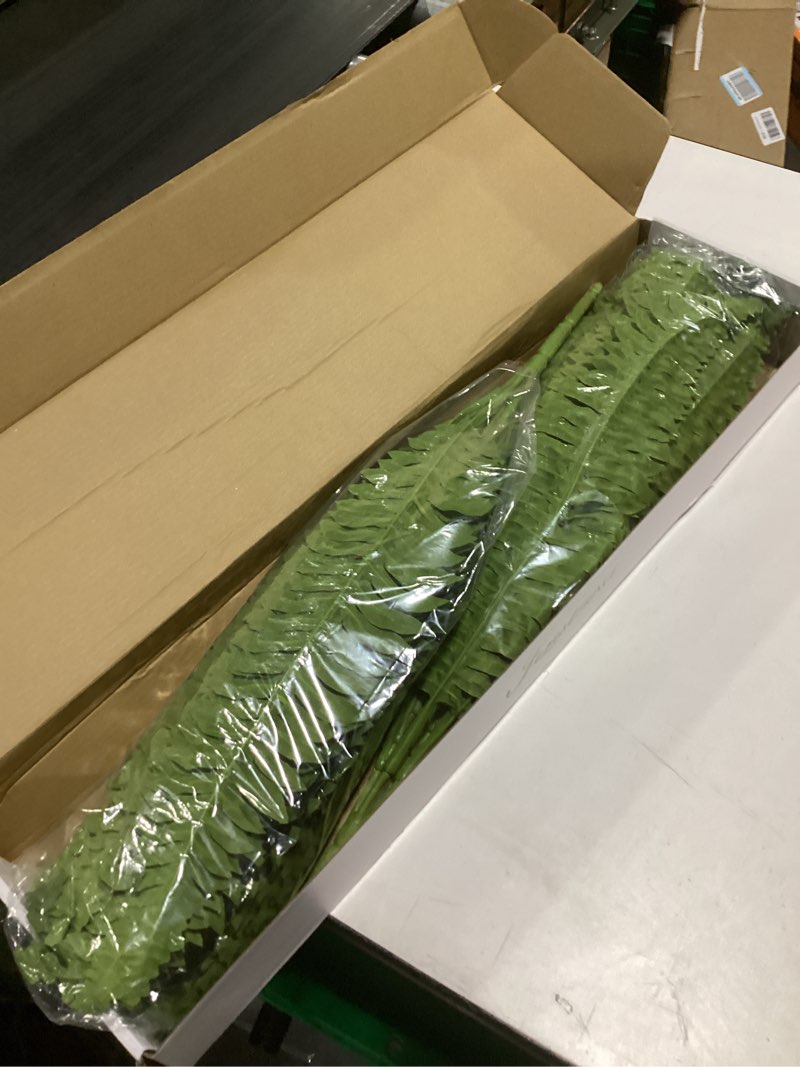 Condition photo showing New/Like New for forest prince 35" ferns artificial bush plants large, 2 artificial boston ferns with 39 fronds for outdoors home decor