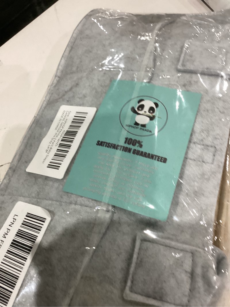 Condition photo showing As Is for HIPHOP PANDA 2-Pack Diaper Caddy Organizer - Nursery Storage Bin & Car Organizer for Diapers, Wipes, and Baby Essentials - Dual-Color Solid Set (Grey/Oatmeal), Large Size Oatmeal and Grey Large