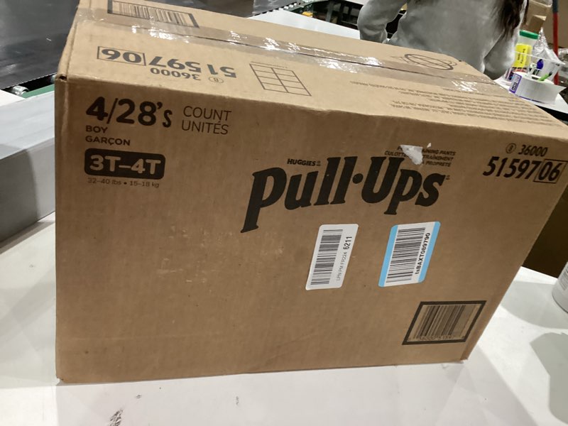 Condition photo showing Good Condition for Pull-Ups Boys' Potty Training Pants, Size 3T-4T Training Underwear (32-40 lbs), 112 Count (4 Packs of 28), Packaging May Vary 3T-4T 112