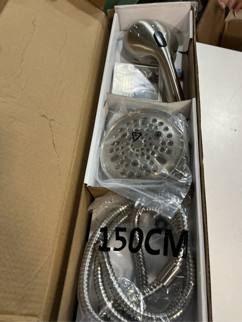 Condition photo showing Good Condition for high pressure handheld/rain 82-mode 3-way shower head combo with 25.75" adjustable drill-free stainless steel slide bar, pet & tub power wash and anti-clog nozzles, with 5ft hose - brush nickel