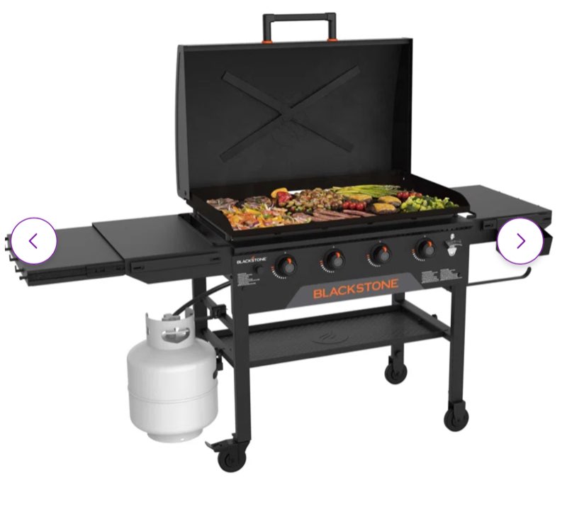 Blackstone 4-Burner 36" Omnivore Griddle with Hood and Extendable Side Shelves