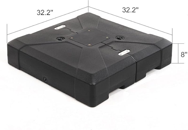 PURPLE LEAF DY1100 Offset Patio Umbrella Base Sand/Water Filled Square, 32.2'' X 32.2''