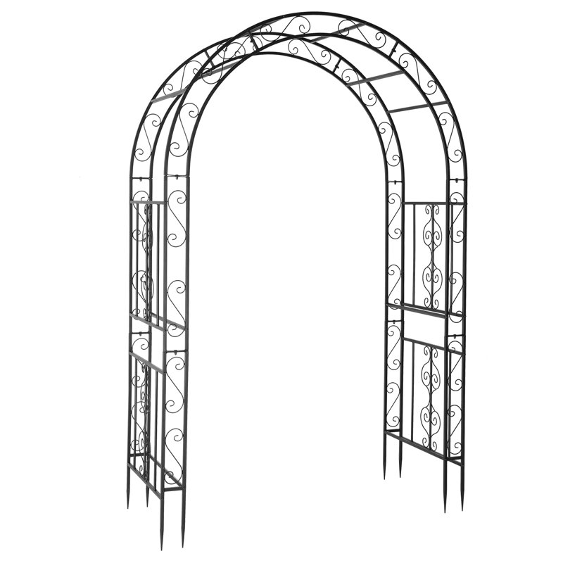 Similar) 134*59*213cm Double Layer Iron Art Arc Top Iron Arch Black