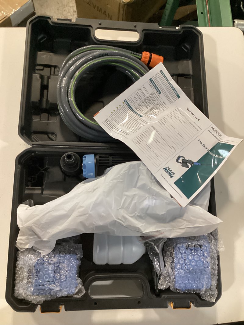 Condition photo showing New/Like New for brushless cordless washer, 1500psl-cordless washer with 2 batteries, 6-in-1 nozzle/3-modes adjustable, 21v 4.0ah portable washers battery operated for car home, blue