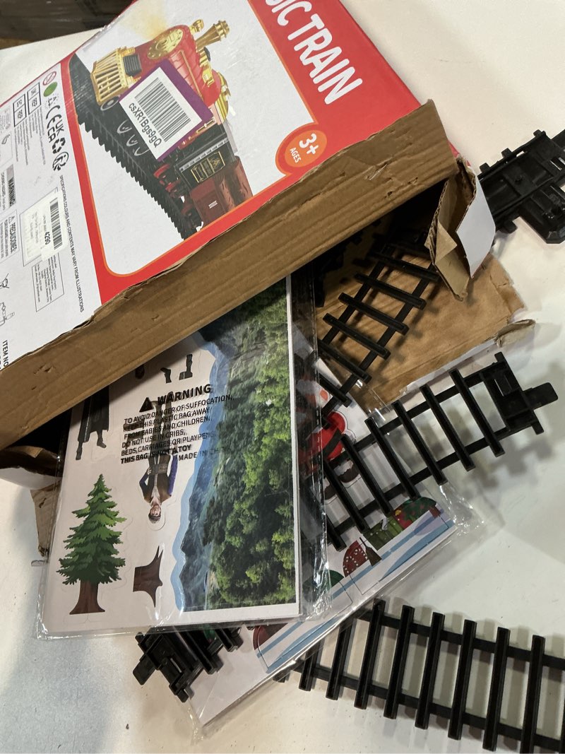Condition photo showing Good Condition for Train Set Toy for Kids Toddler Ages 3-8, Toy Electric Train Set with Lights & Sound for Under Christmas Tree, Christmas Toys with Steam Locomotive for Boys Kids Ages 3 4 5 6 7 8+, Birthday Gifts Toys High-End