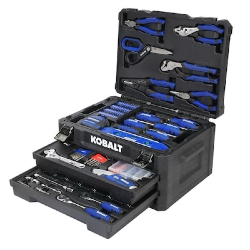 kobalt 228 -piece blue household tool set with folding case