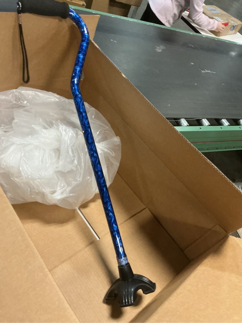 Condition photo showing Good Condition for NOVA Medical Products Sugarcane Offset Handle Walking Cane, Blue Rain, 2 Pound