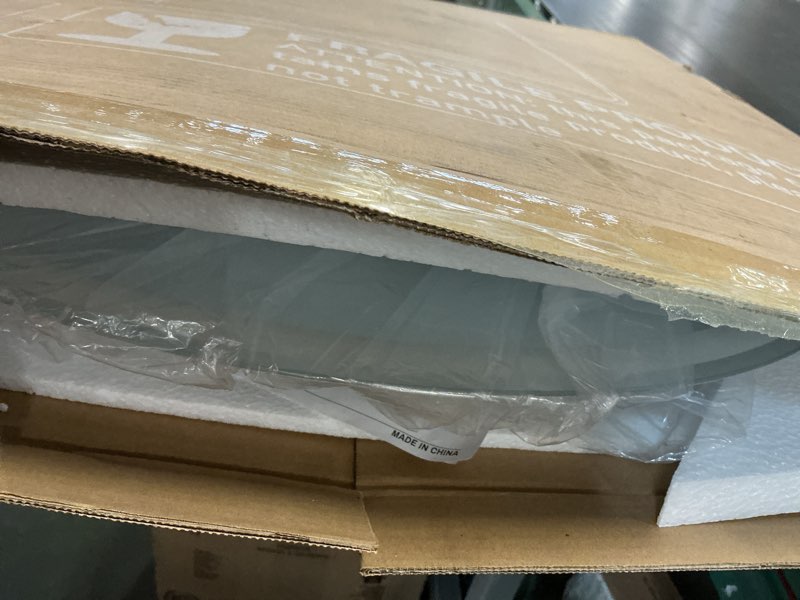 Condition photo showing New/Like New for LED Bathroom Mirror 30 Inch Round Bathroom Mirror with Lights, Circle LED Mirror, Wall Mounted Lighted Bathroom with 3 Colors Brightness, Anti-Fog, Dimmable, Shatter-Proof 3 Colors 30"L x 30"W