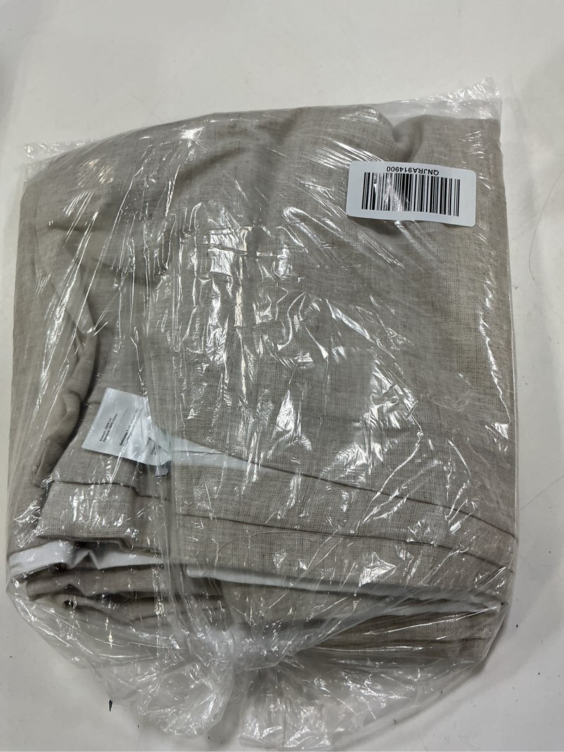 Condition photo showing Good Condition for quince european linen curtain - single panel, 48x108, flax