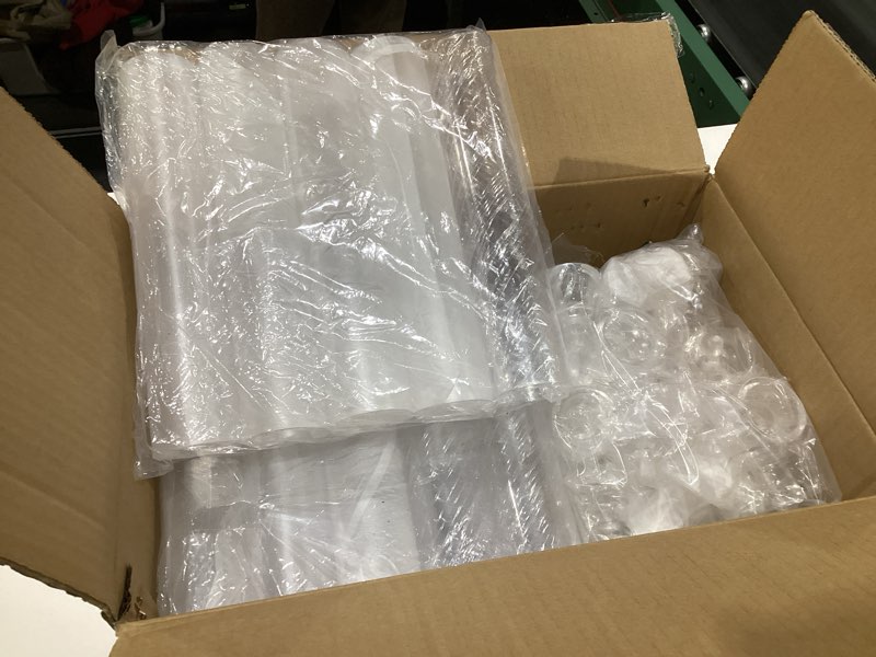 Condition photo showing Good Condition for 4 Sets 5 Arm Acrylic Candelabra Holder for Wedding Table Centerpiece 27inch Tall Floor Clear Candle Centerpieces with LED Candles and Shade for Ceremony Birthday Party Valentines Home Decor