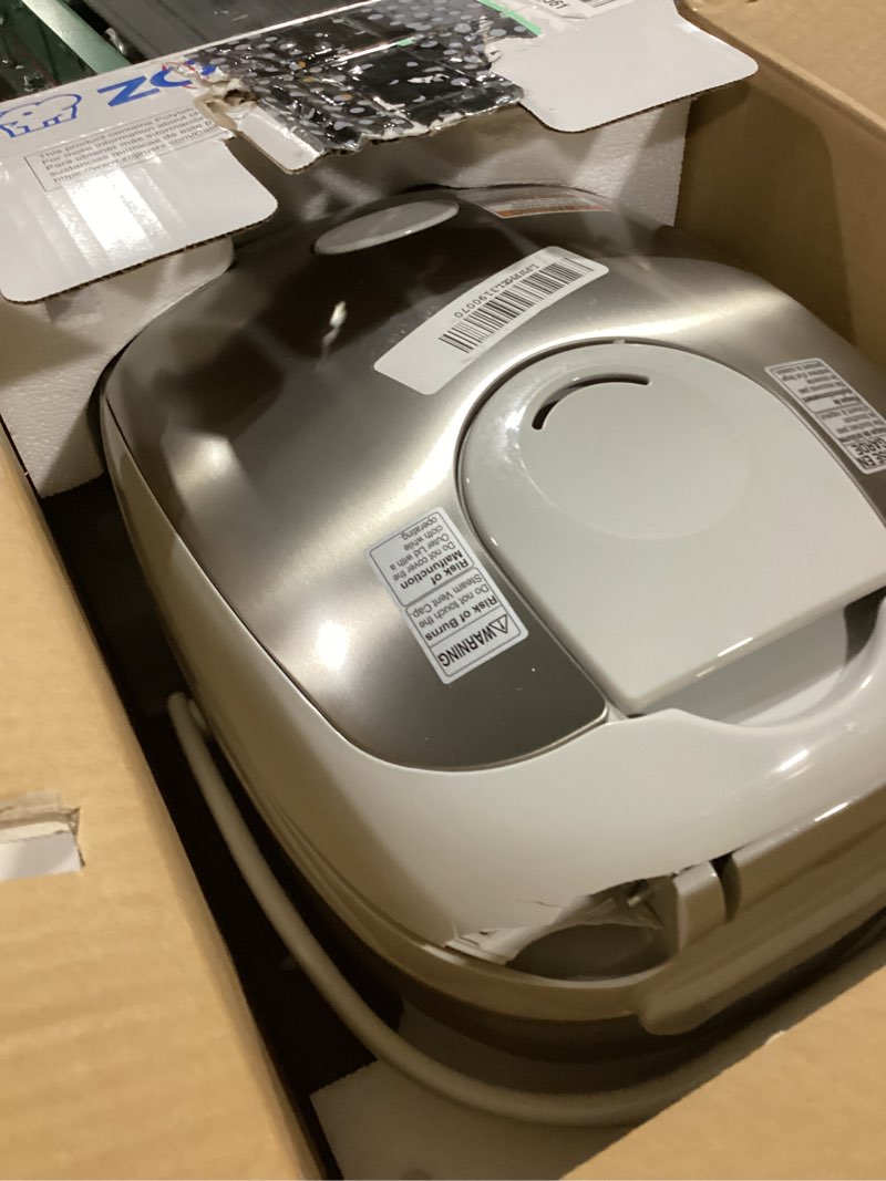 Condition photo showing As Is for Zojirushi Micom 10 Cup Stainless Steel Rice Cooker and Warmer