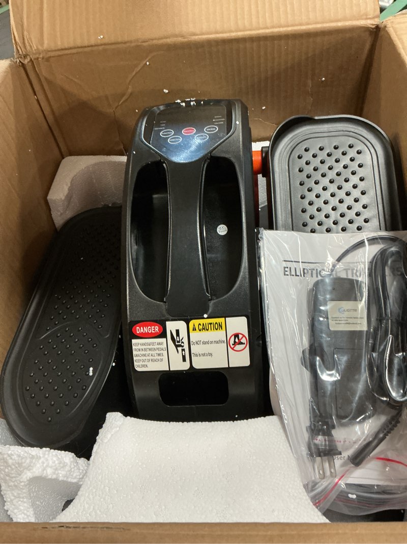 Condition photo showing Good Condition for under desk elliptical, electric seated pedal exerciser, quiet & compact mini ellipse leg exerciser with display monitor, remote control and 12 adjustable speeds, elliptical machine for home orange